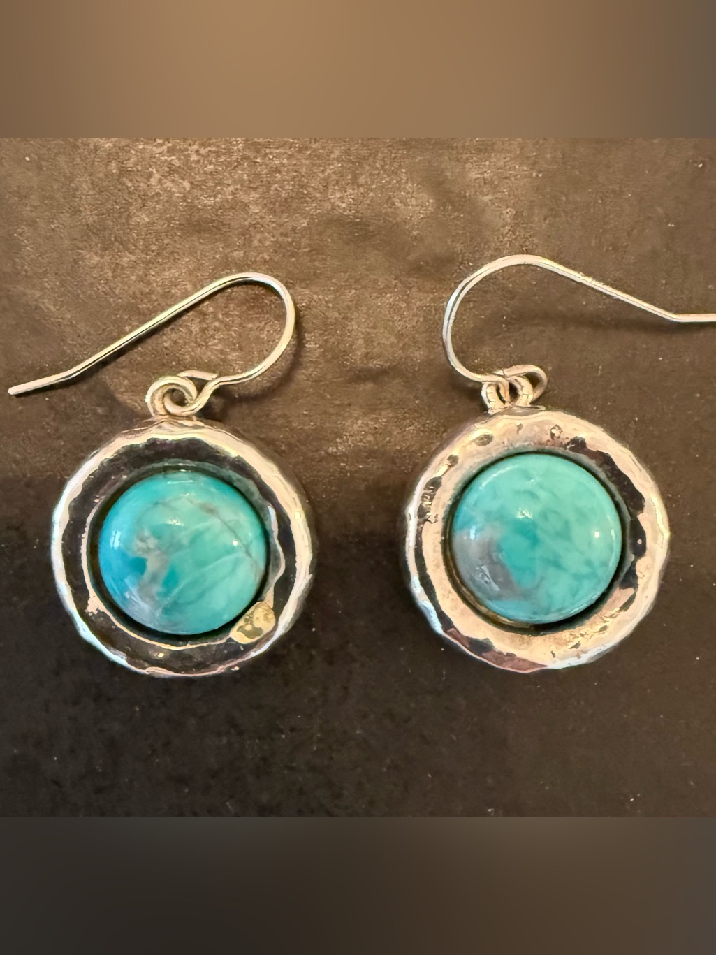 Turquoise Stone 925 Silver Drop Earrings